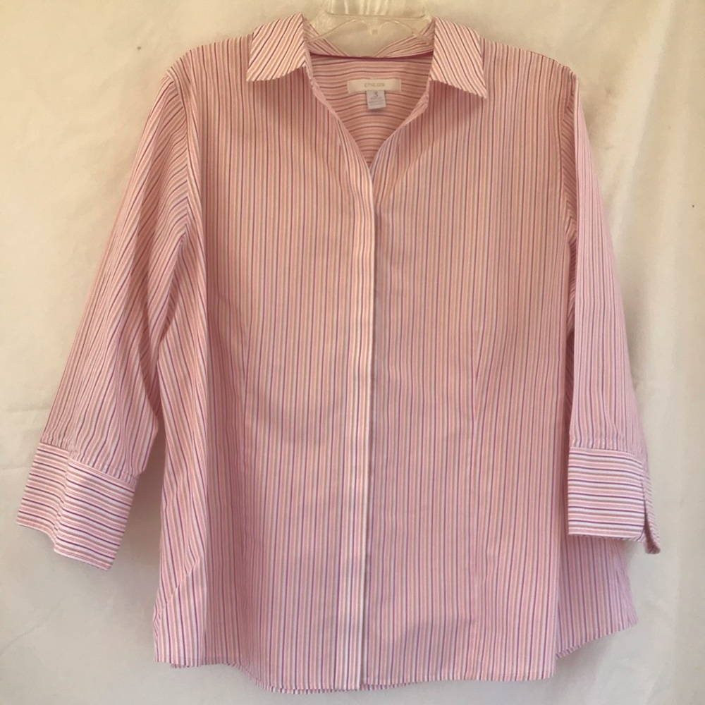 Chico’s Pink Stripped Blouse